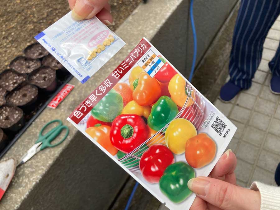 さっそく、種をまきま～す